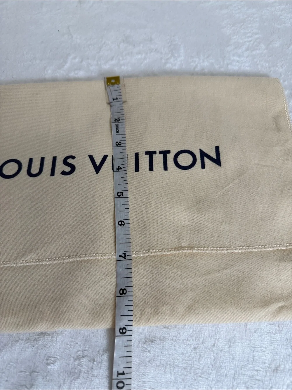 Louis Vuitton Beige Fabric Protective Pouch with Black Logo
